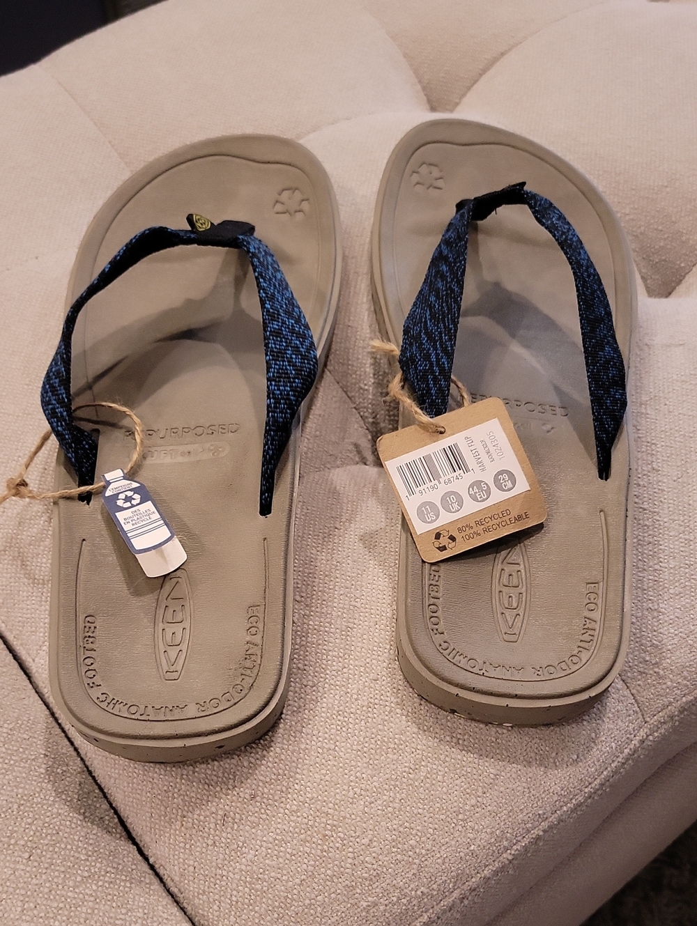 Keen Men's Flip Sandals with Navy/Black Straps